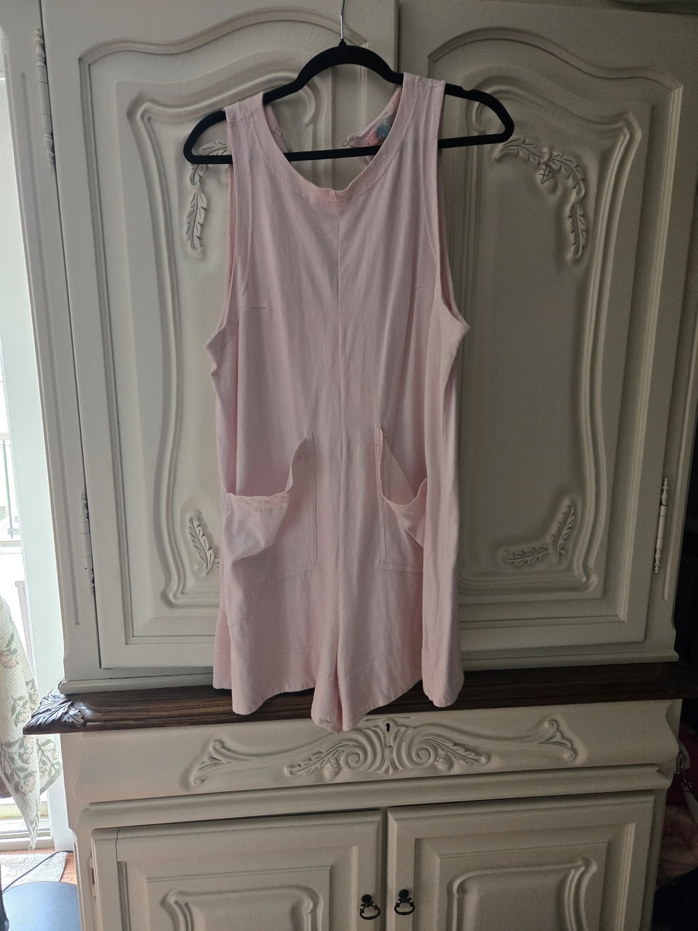 Free People Light Pink Sleeveless Romper with Pockets
